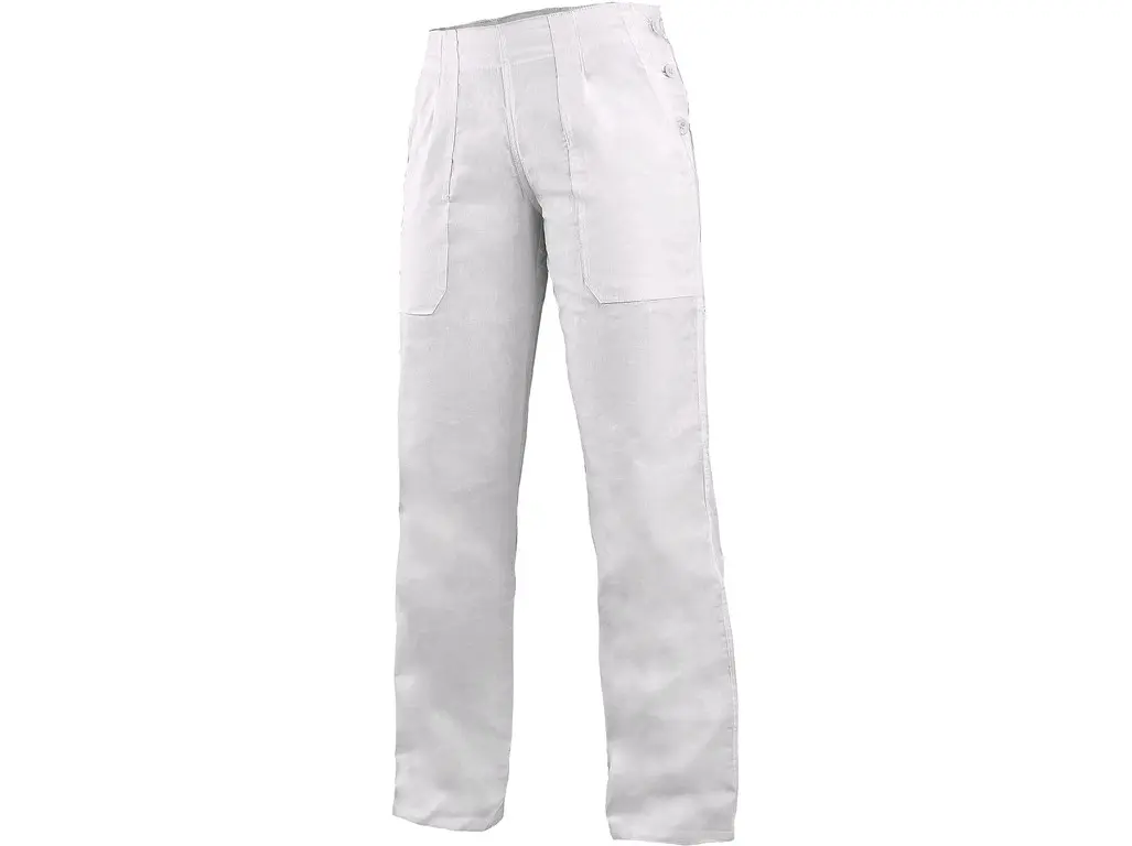 Fotografie Dámské bílé pracovní kalhoty DARJA 145 s pasem do gumy - 42 Canis A27:P69537